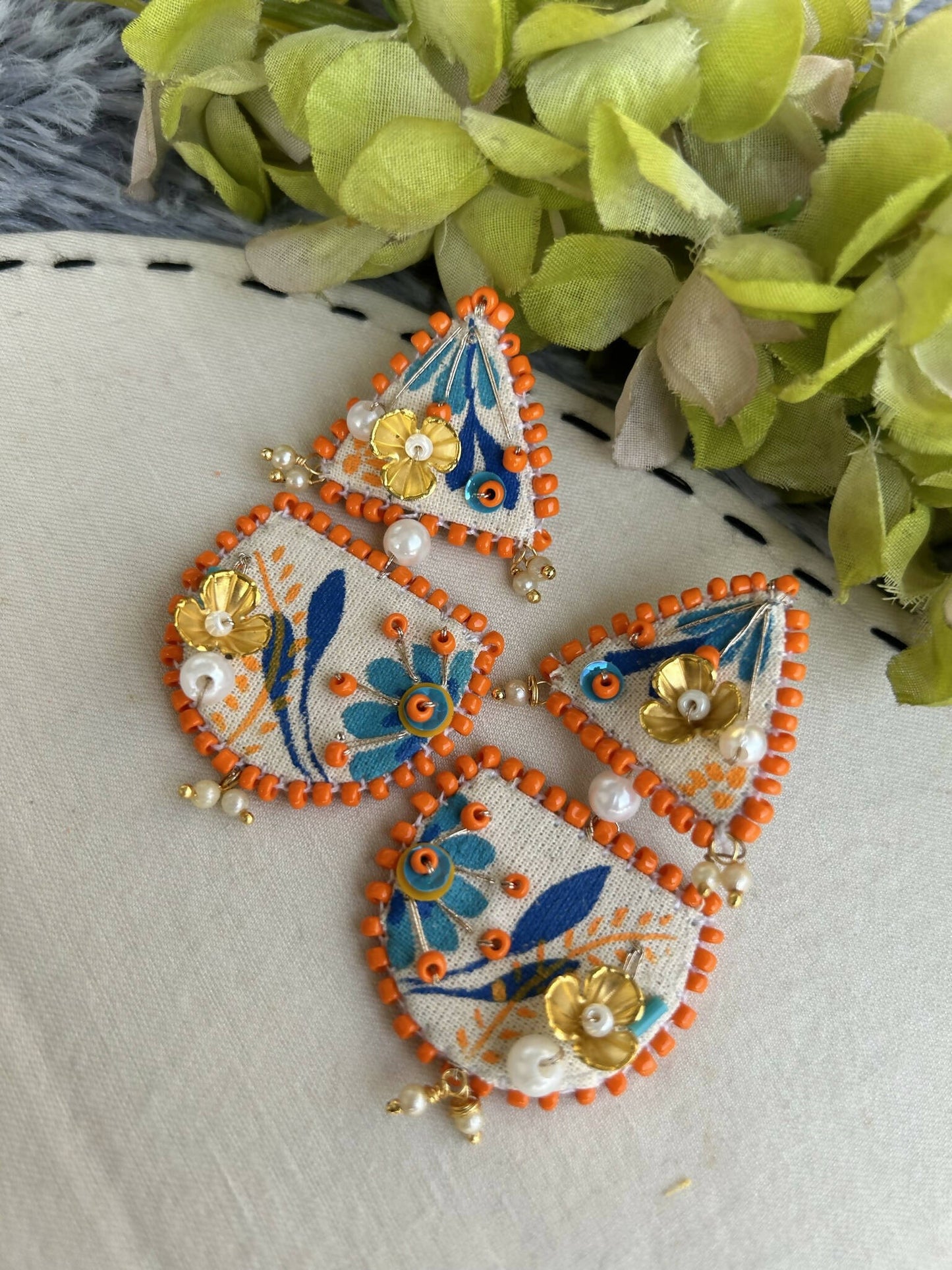 Qualla Fabric & Bead Earrings