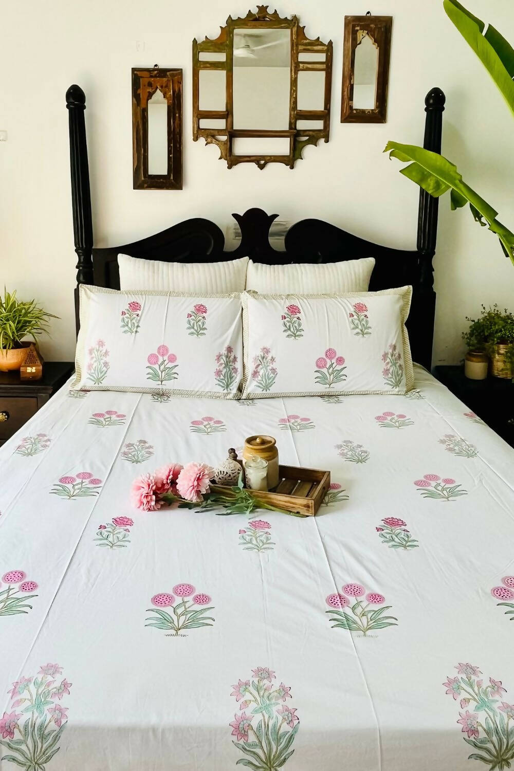 Rosia Hand Block Printed Cotton Bedsheet