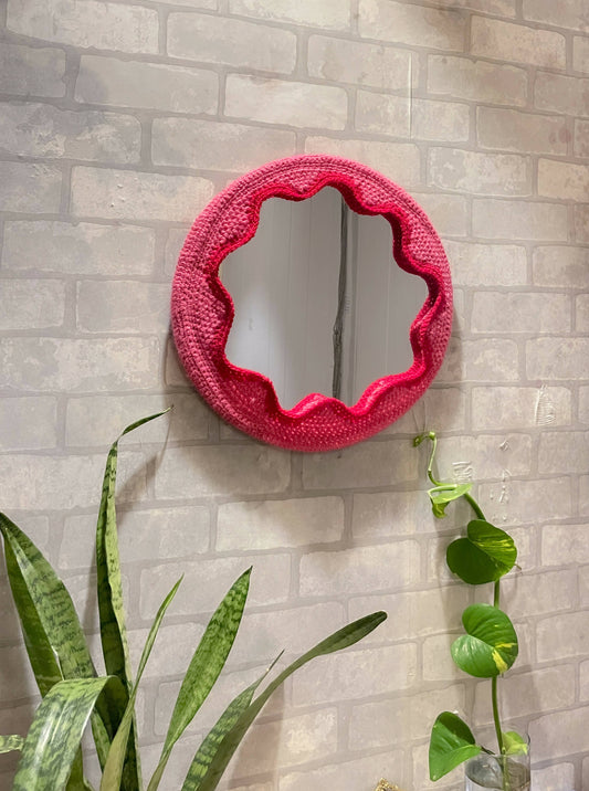 Waves Crochet Mirror