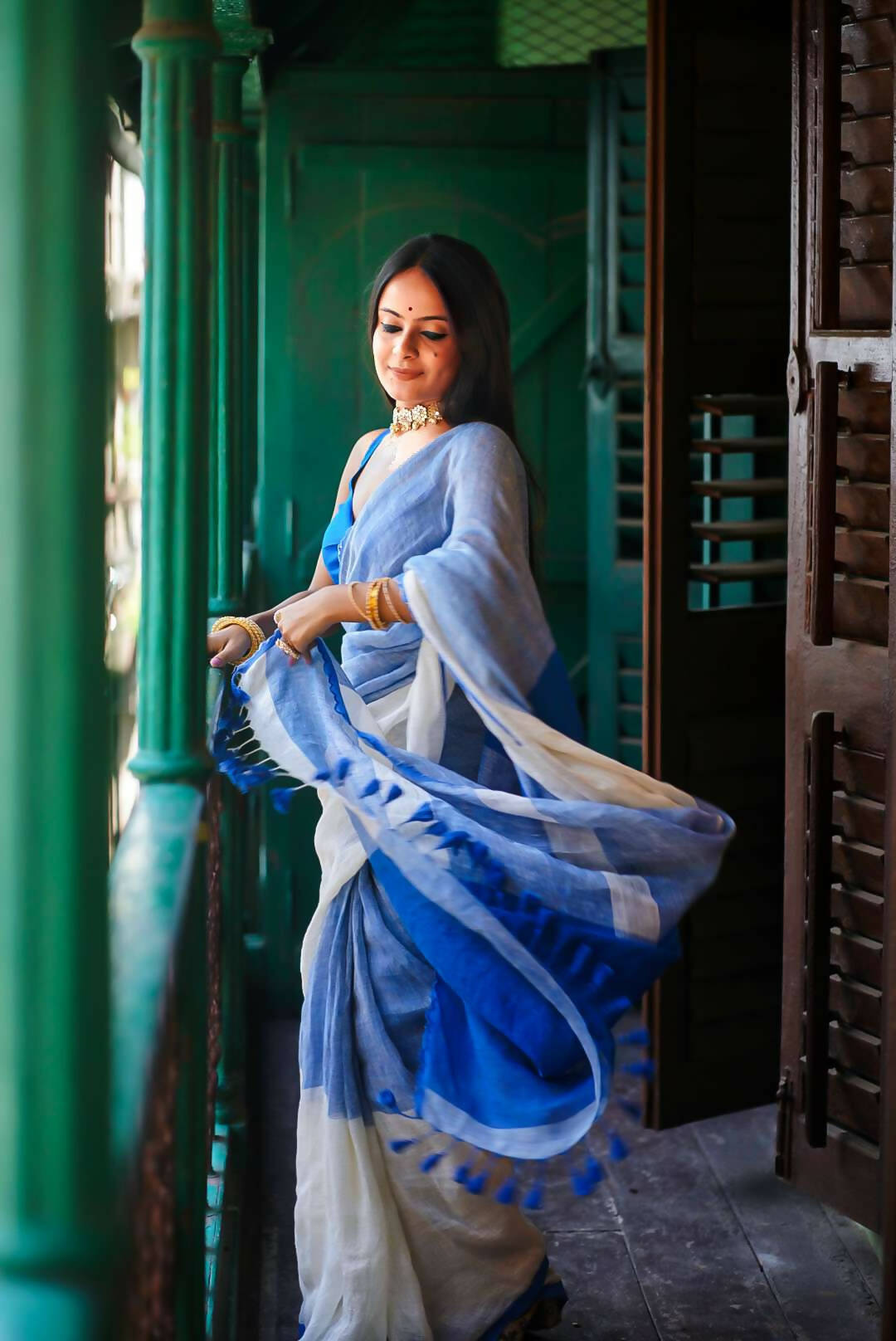 Iris Blue Saree