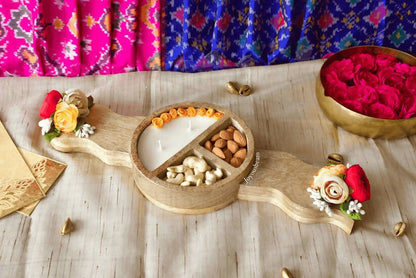 Wooden Diwali Platter with Dry Fruits