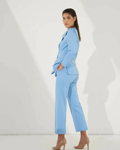 Iconic - Blue Blazer With Straight Pants (Set)