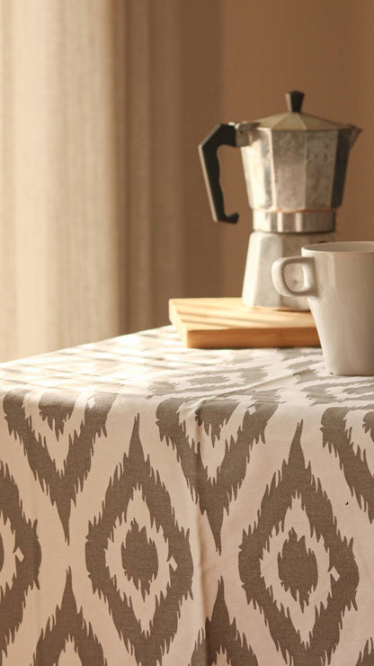 Ikat Grey Wipeable & Anti-slip Tablecover - RECTANGLE