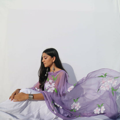 Champa Chiffon Dupatta In Lilac