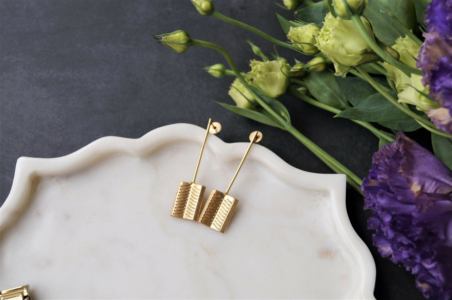 Golden Palindrome Earrings