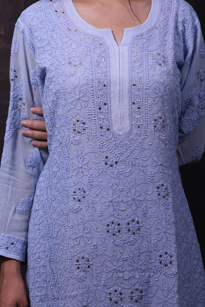 Maahru Chikankari Mukaish Garara Set