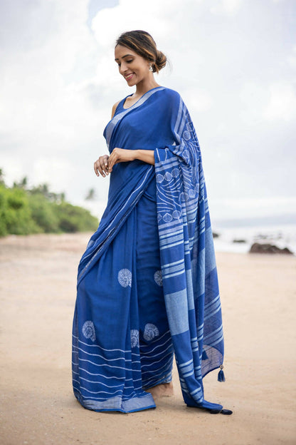 Conchas Linen Saree