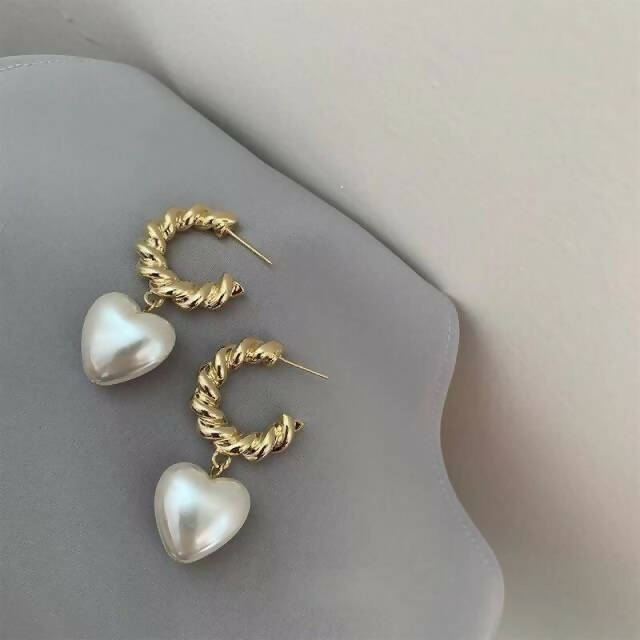 Buy JEWAR heart shape pearl earrings, pearl drop down earrings for women  and girls at Amazon.in