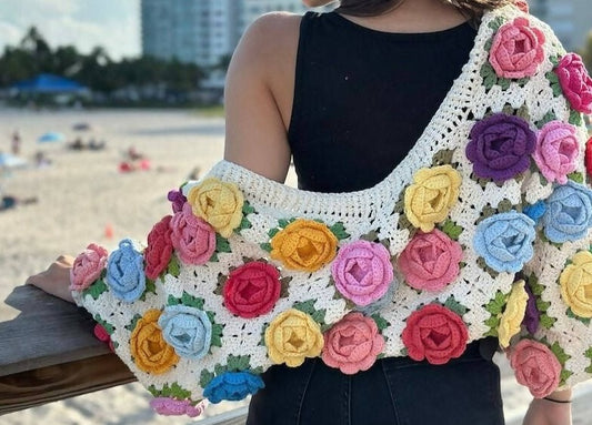 Multicoloured Rose Garden Sweater