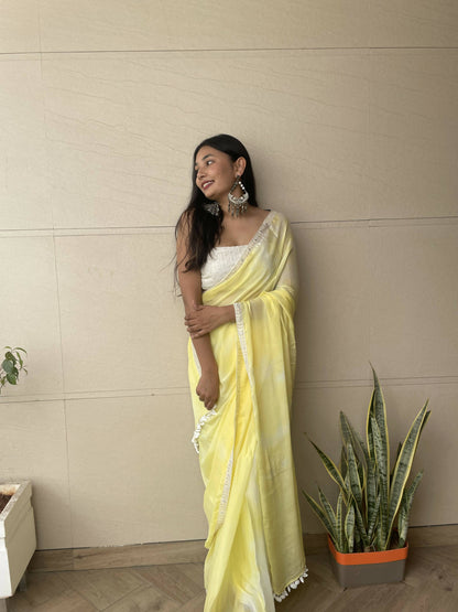 Shell Border Chiffon Saree