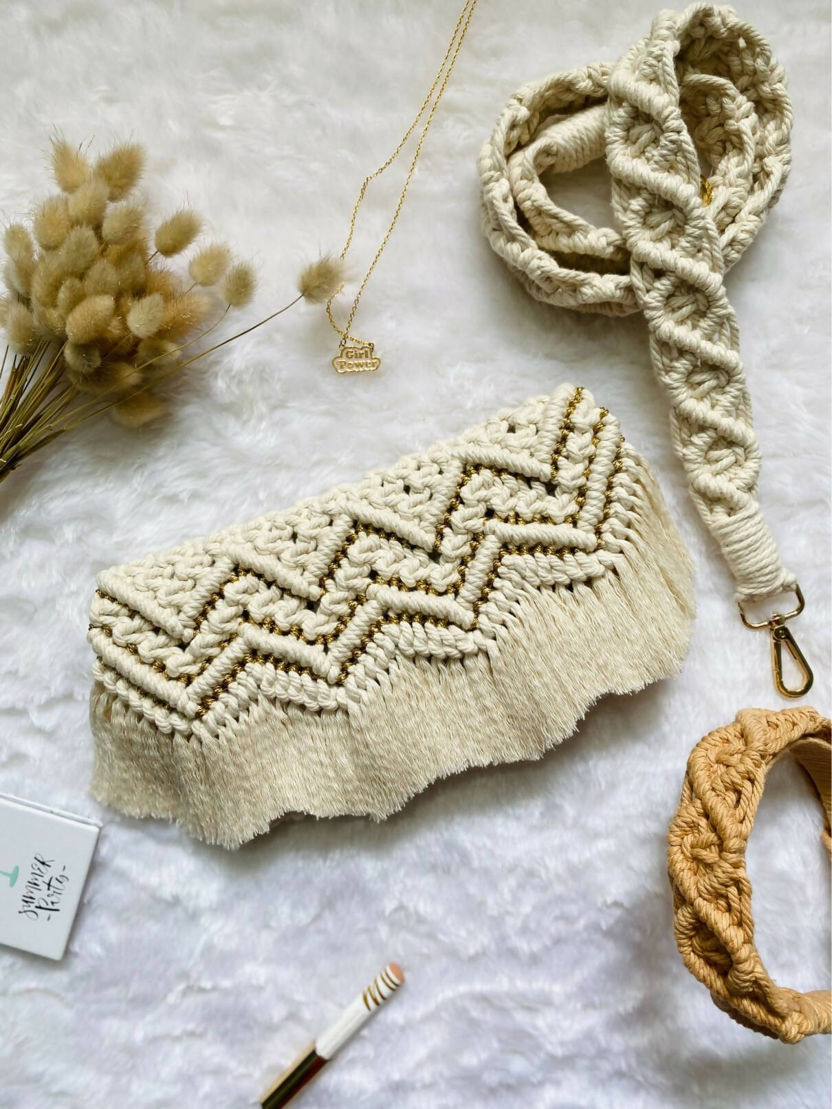 Zig Zag Macrame Sling Bag