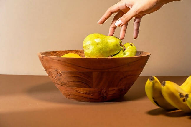 Serving Bowl Wooden V Shaped