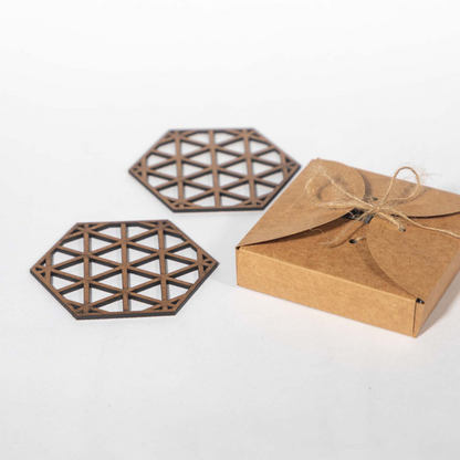 Hex Wooden Coaster (Set of 6)