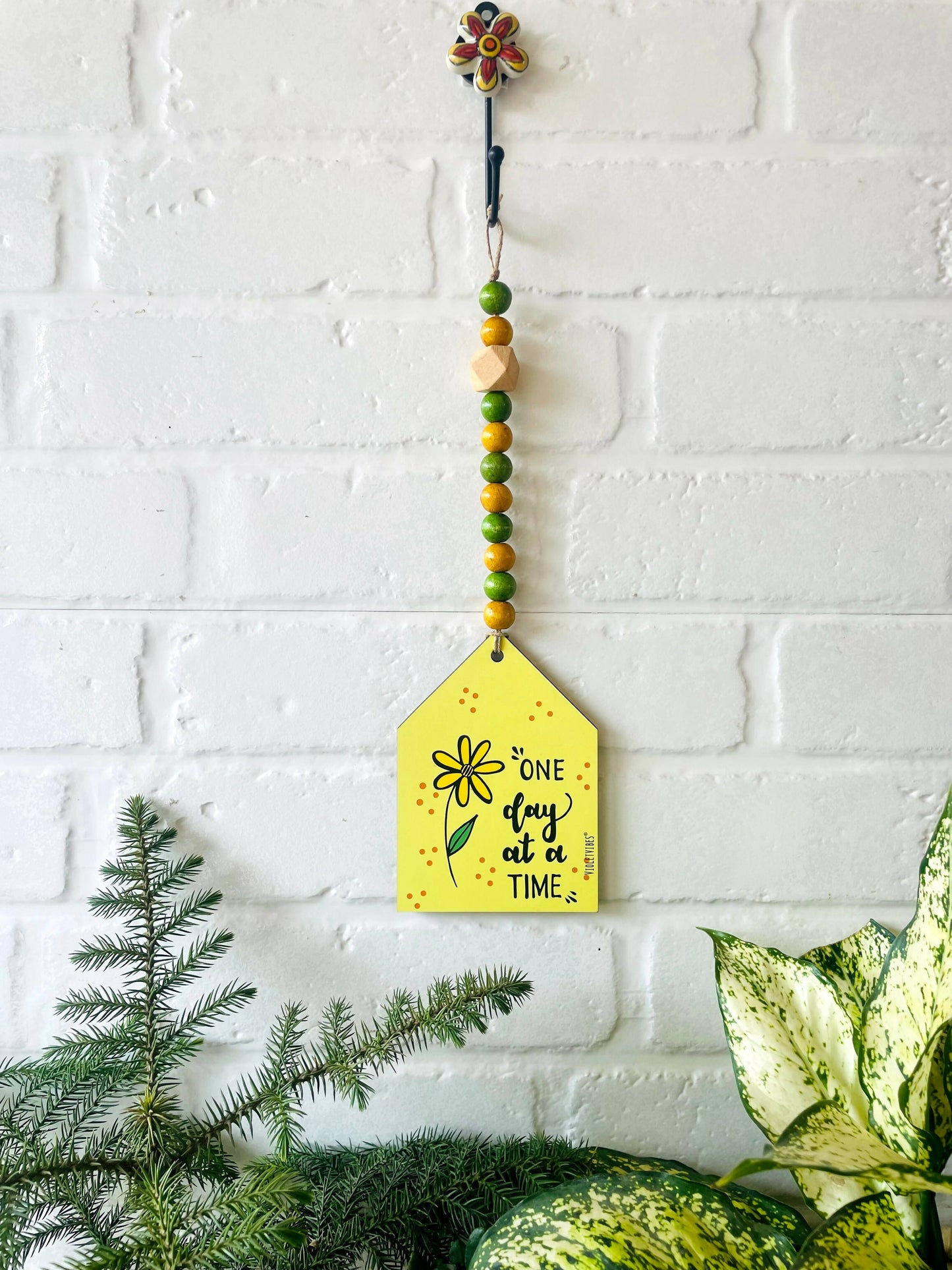 Beaded Hut With Ceramic Hook