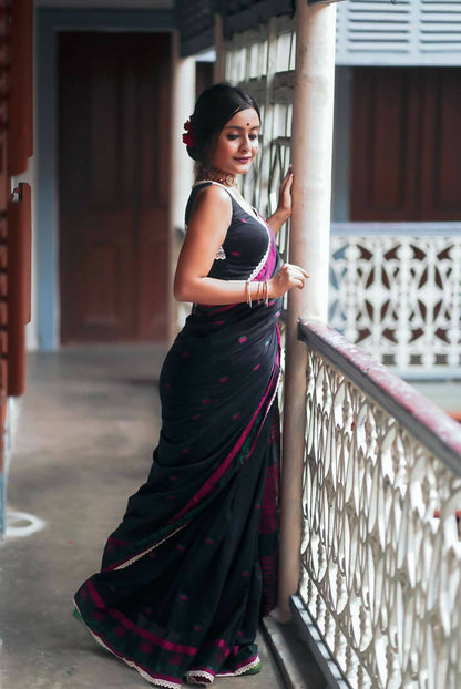 Black Shine Saree