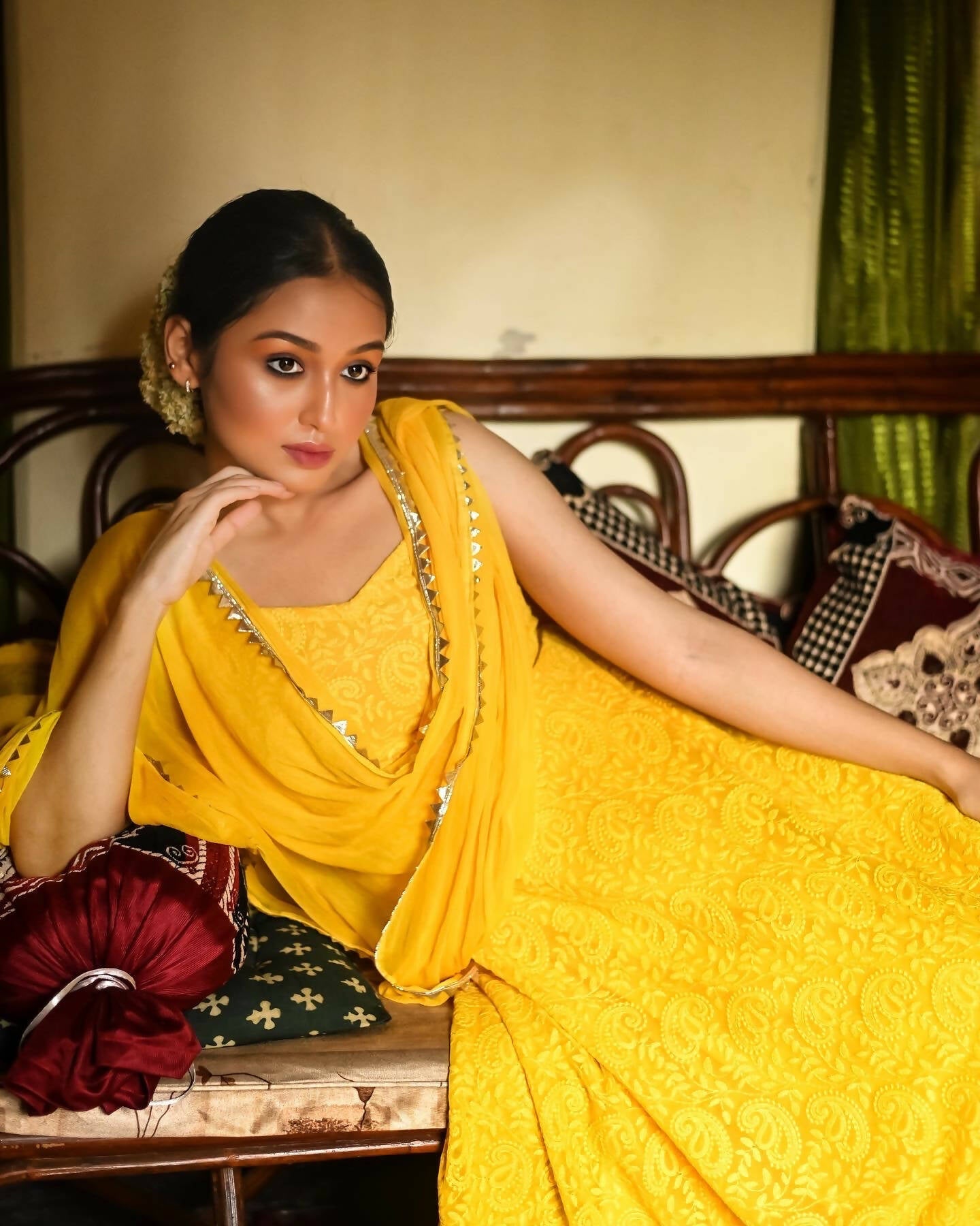 Pihushree Yellow Anarkali Kurta