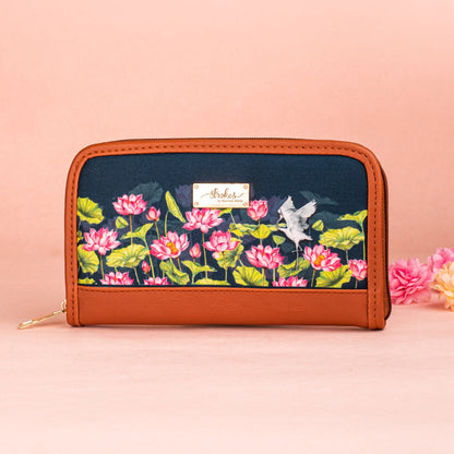 Lotus Field Zipper Wallet