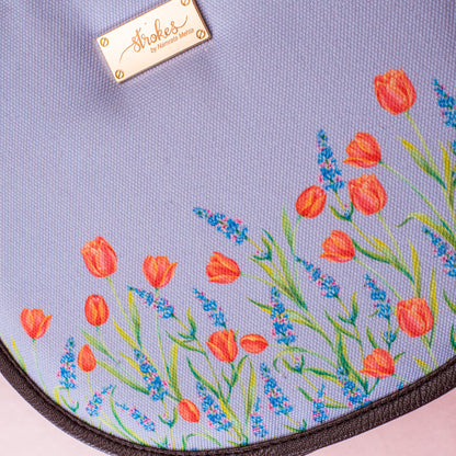 Tulips and Lavender Flap Sling Bag