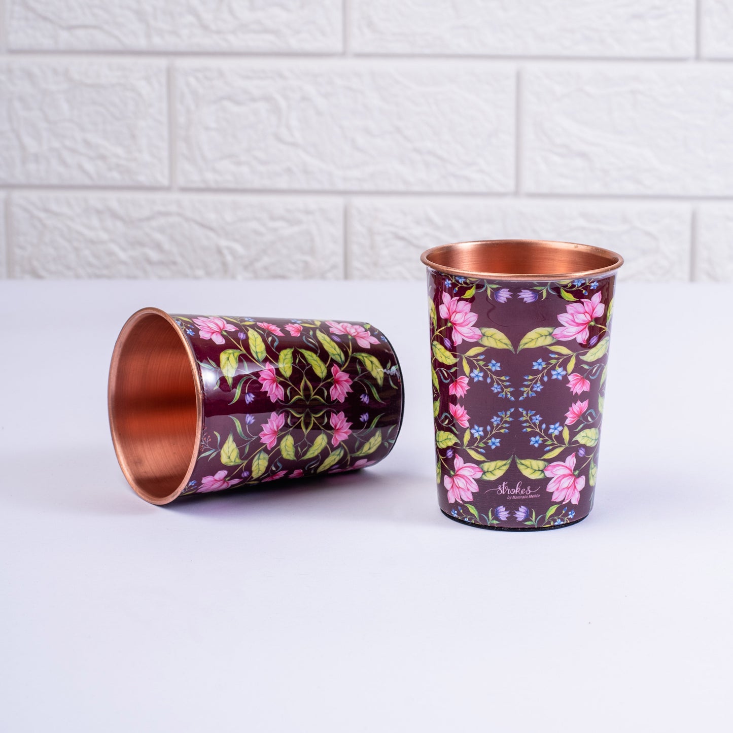 Summer Florescence Copper Tumblers (Set of 2)