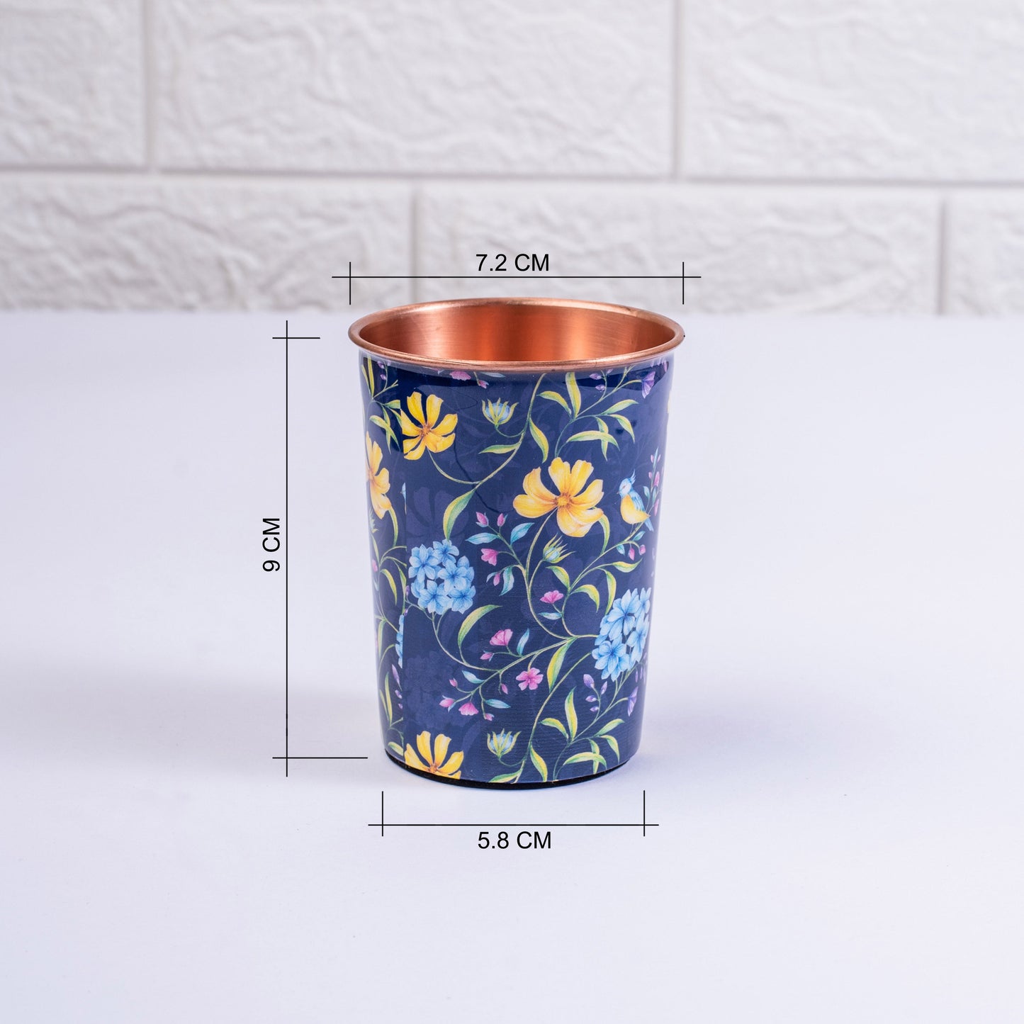 Vintage Blooms Copper Tumblers - Set of 2