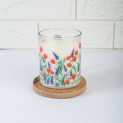 Tulips and Lavender Glass Mug