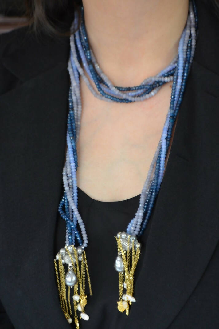 Azura tassel jades necklace