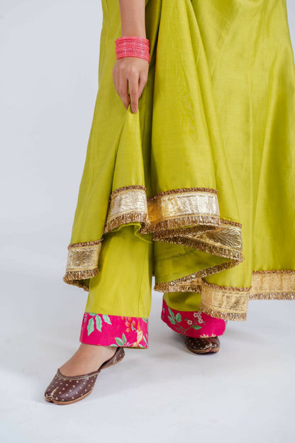 Firdaus Green Anarkali Set