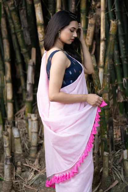 Midnight Muse Baby Pink Saree