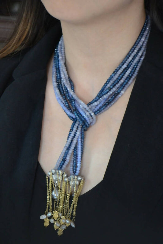 Azura tassel jades necklace