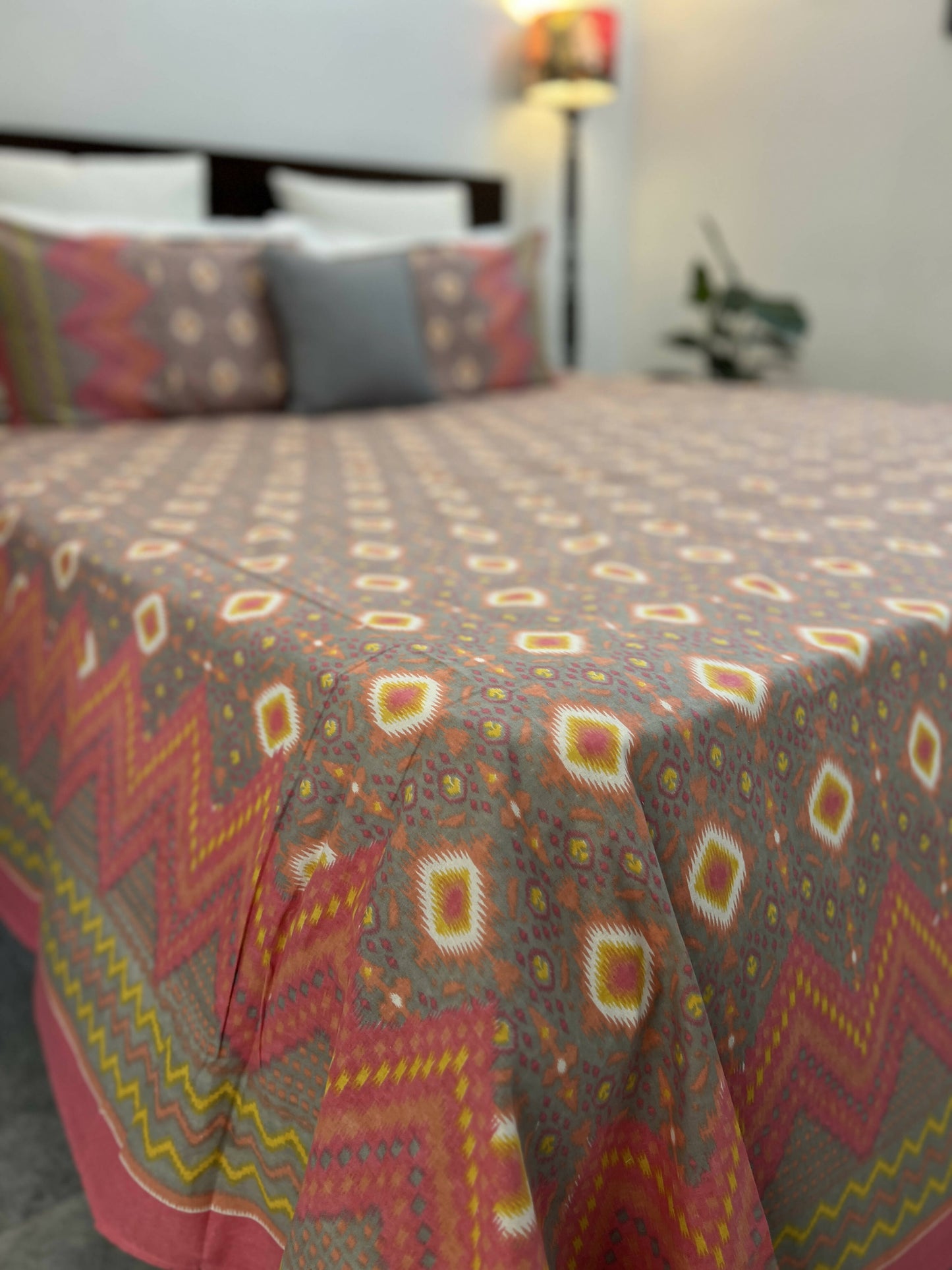 Sunset Glow Cotton Bedsheet