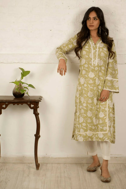 Paris Green Long Kurti