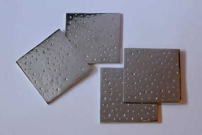 Silver Square Metal Coasters Beaten