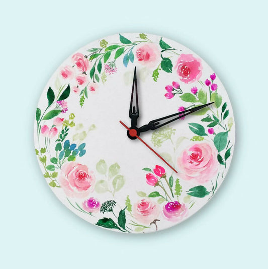 Handpainted Wall Clock - Floral 14