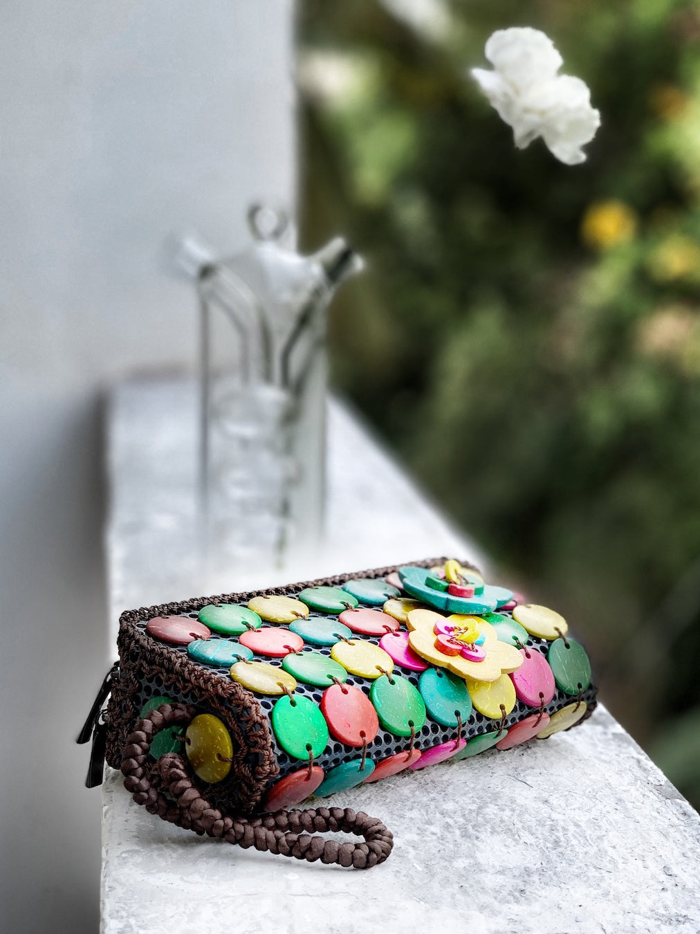 Handmade Coconut Shell Purse with Cotton Lining 'Flowers Squared' -  Smithsonian Folklife Festival Marketplace