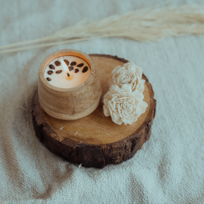 Coffee Wooden Bowl Candle