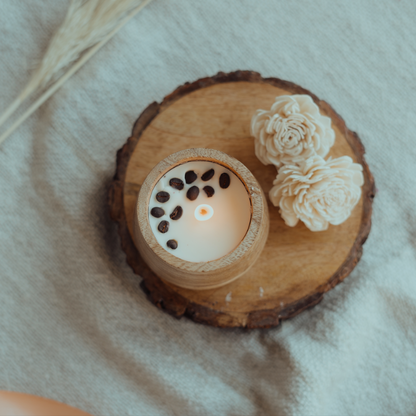 Coffee Wooden Bowl Candle