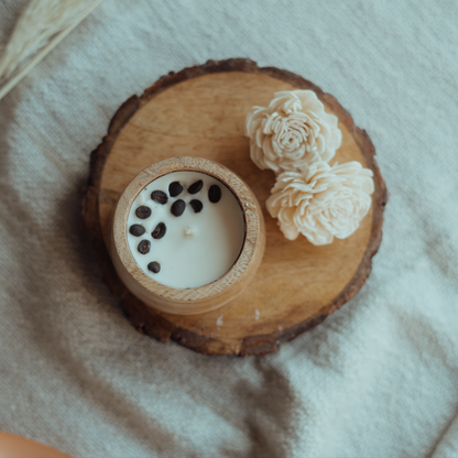 Coffee Wooden Bowl Candle