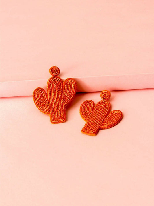 Cactus Earrings - ORANGE