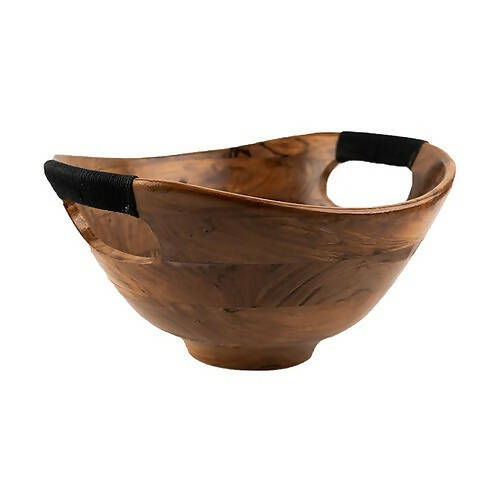 Serving Bowl Wooden Boat with Rope L