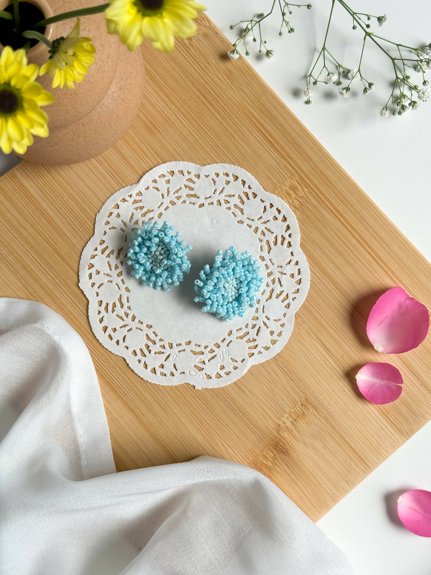 Beaded Hand Embroidered Earrings