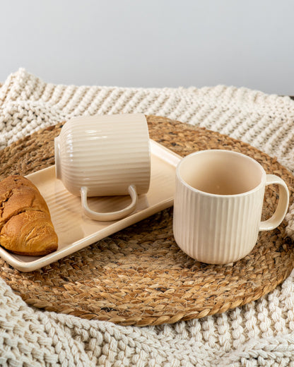 Fluted Mug With Tray (Set of Mug & Tray)