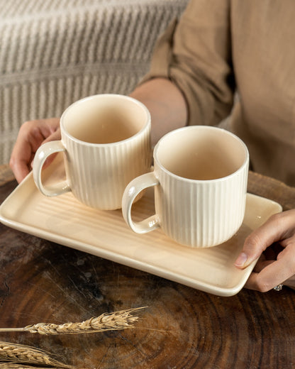 Fluted Mug With Tray (Set of Mug & Tray)