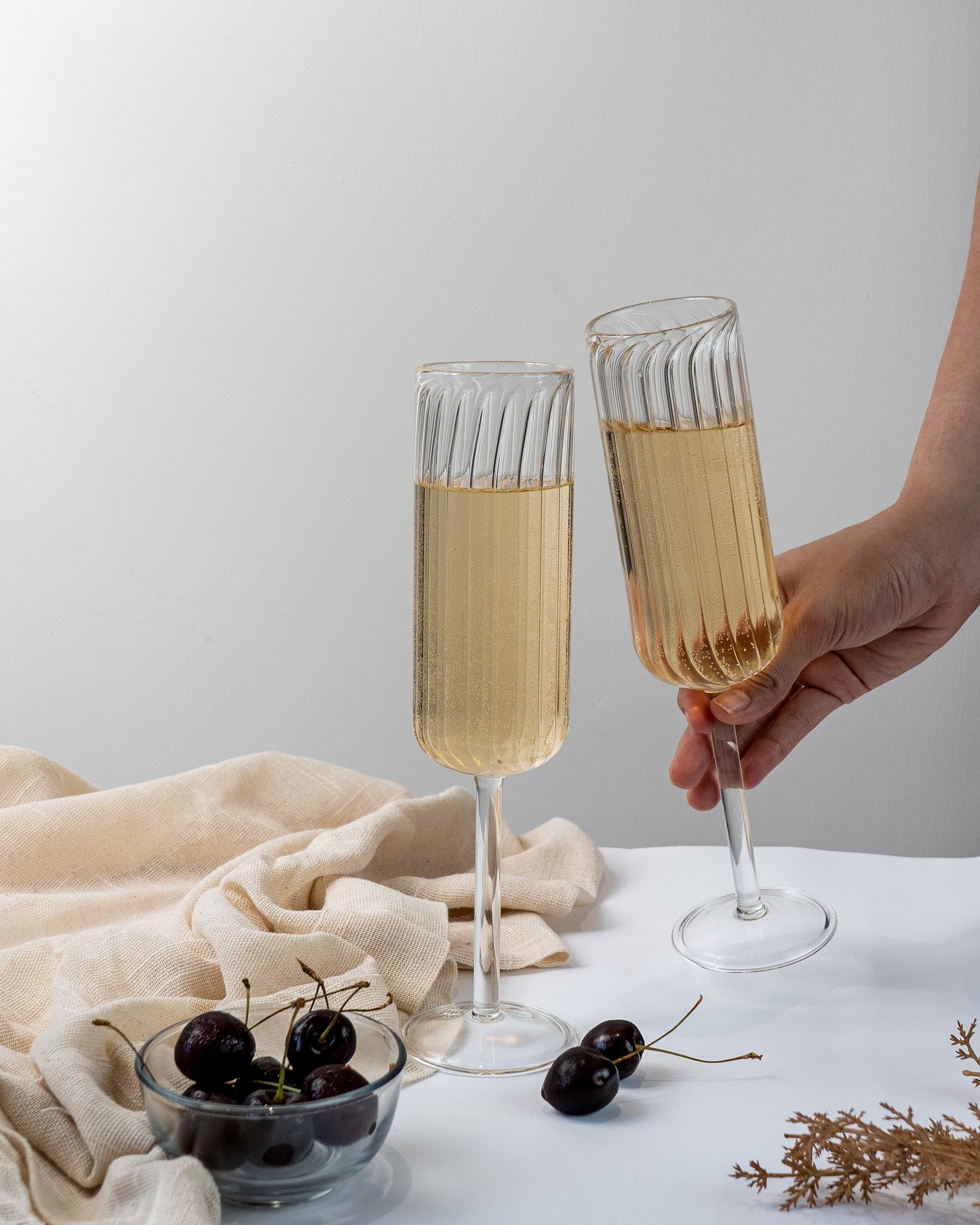 Fluted Champagne Glasses (Set of 2)