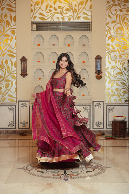 Madhubala Chanderi Lehenga Set