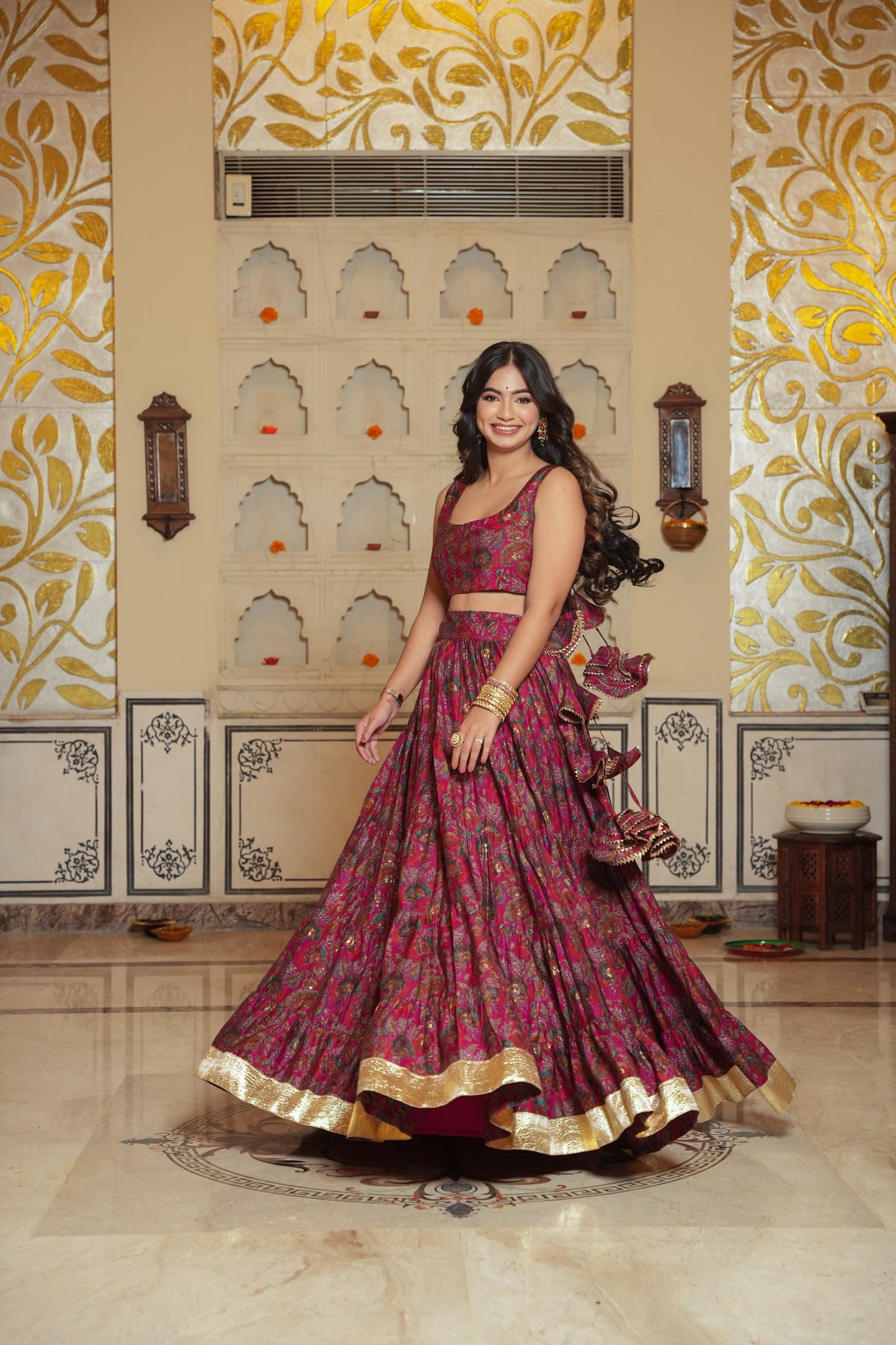 Madhubala Chanderi Lehenga Set