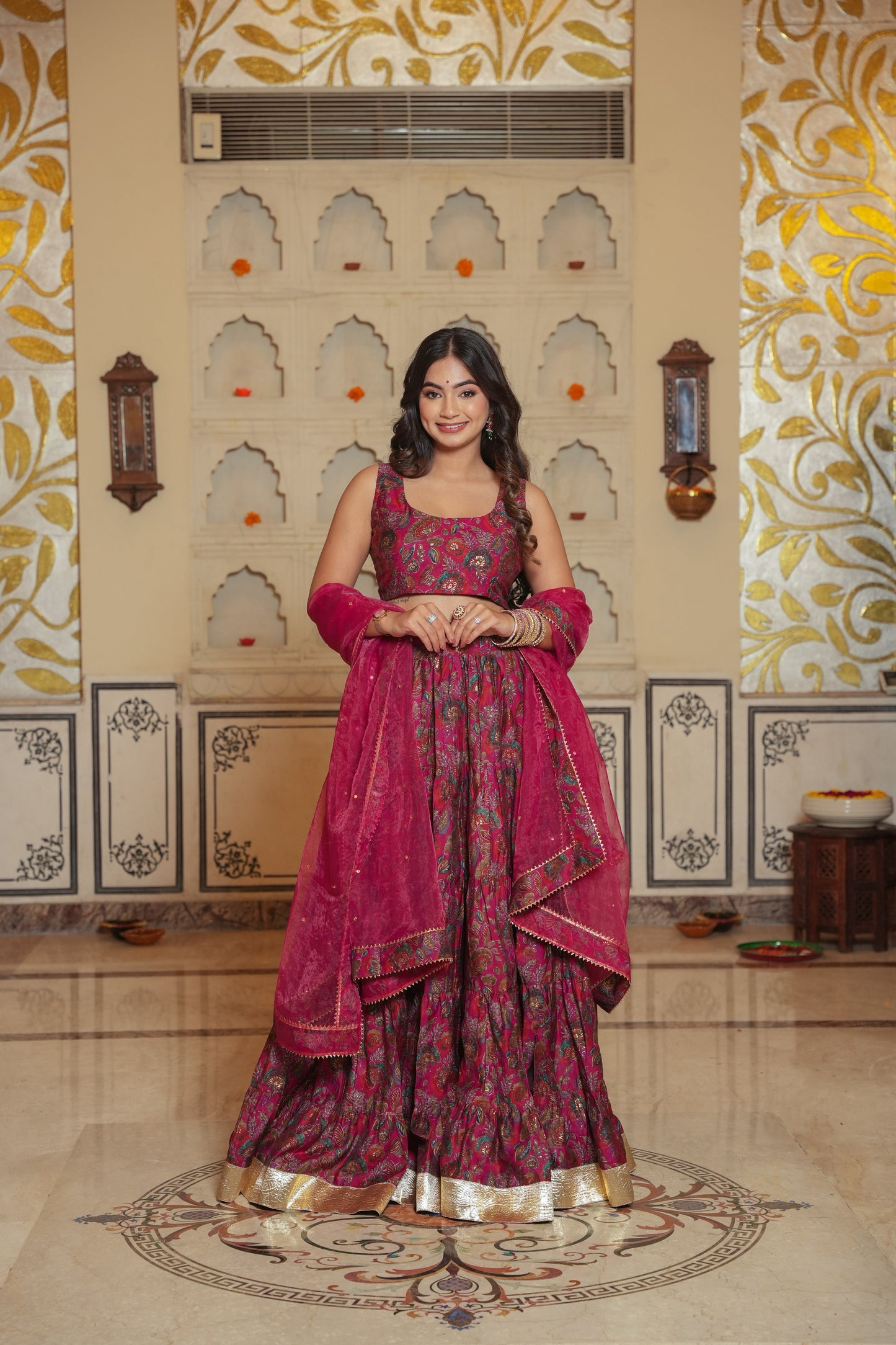 Madhubala Chanderi Lehenga Set