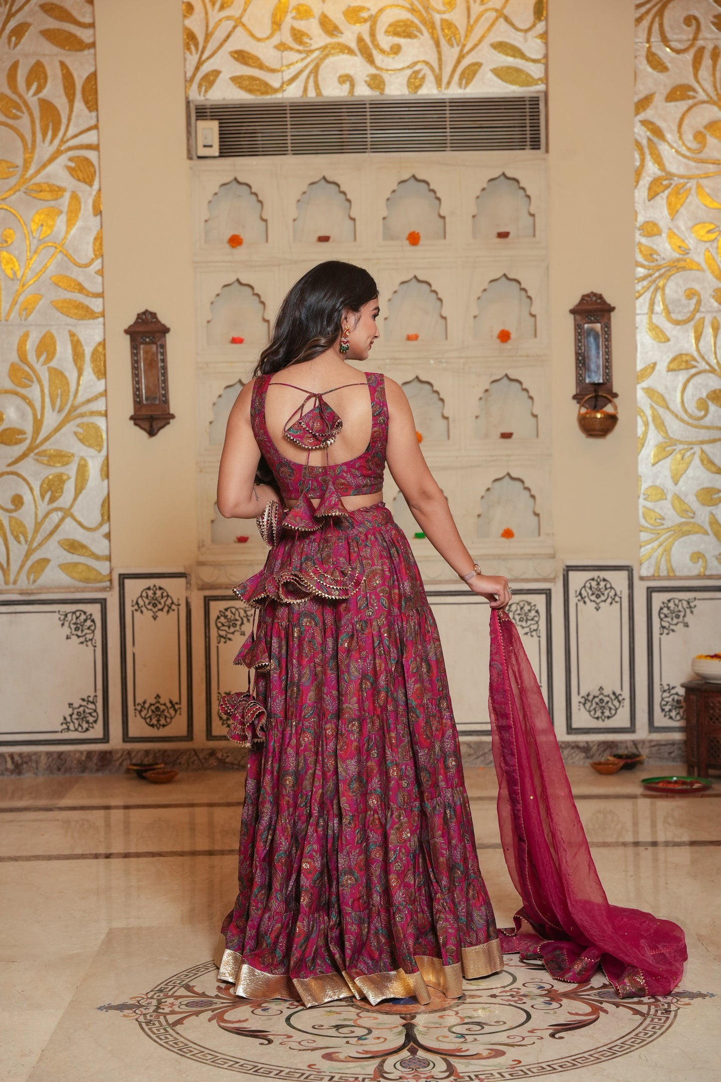 Madhubala Chanderi Lehenga Set