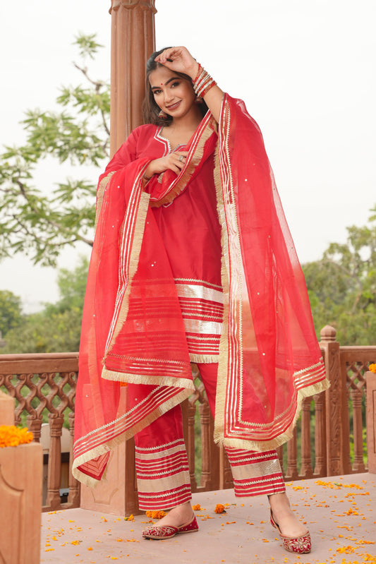 Nazaqat Silk Straight Suit Set