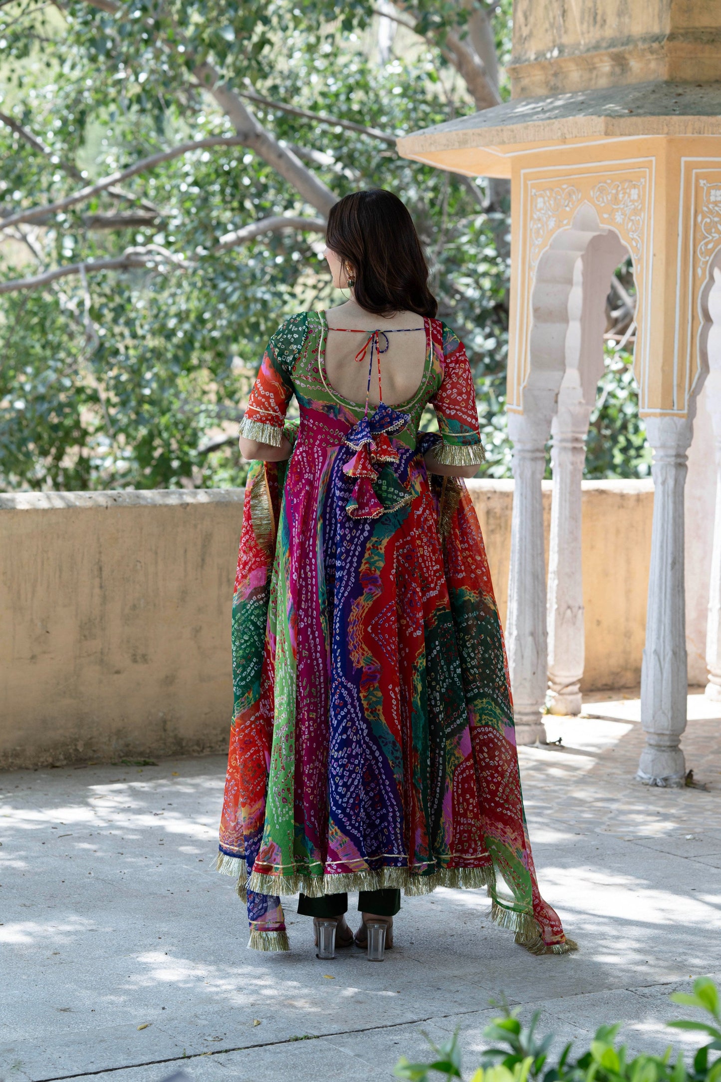 Rajasthani Color Cluster Pure Chiffon Suit Set