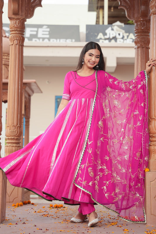 Pink Robin Gota Work Suit Set
